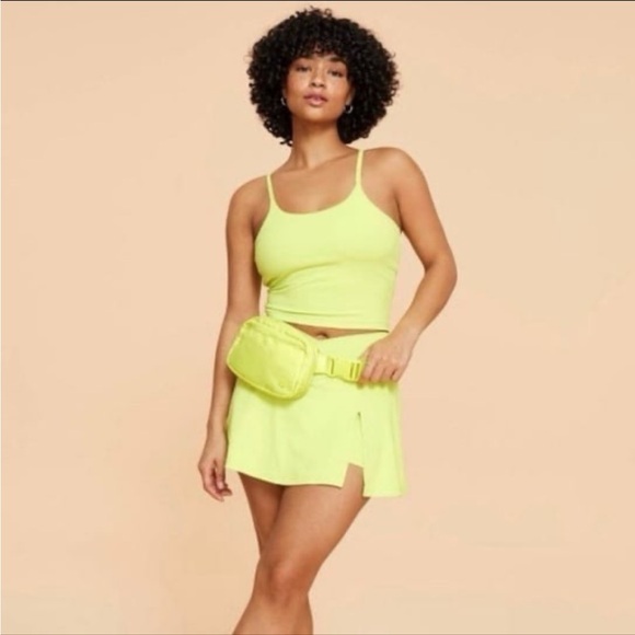 Blogilates for Target Women's Strappy Cropped Tank Top in Lime Green XL - Picture 3 of 7